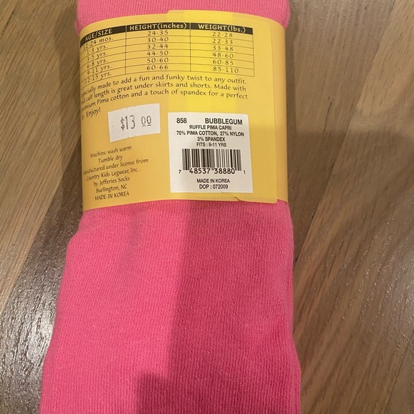 Country Kids Pink Leggings with Ruffle details - Picture 2 of 3